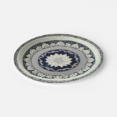 ロイヤルブルーの野生の花の花モチーフ セラミック ウェディング ペーパープレート (アングル)