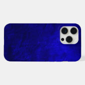 ロイヤルブルーの革 iPhoneケース (裏面横)