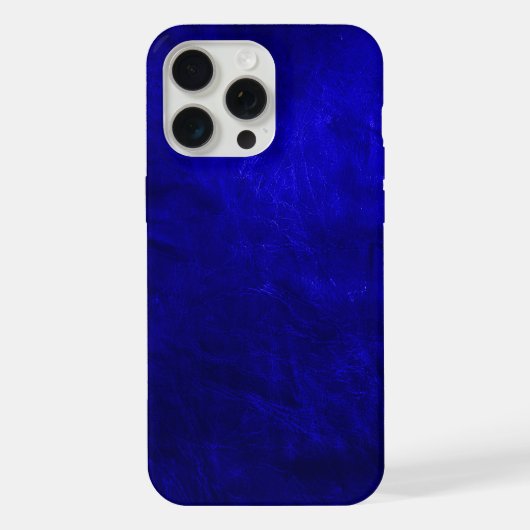 ロイヤルブルーの革 iPhoneケース (裏面)