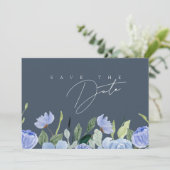 ロイヤルブルーの高貴な野の花の結婚式 セーブザデート (スタンド正面)