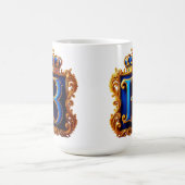 ロイヤルブルーのBモノグラム コーヒーマグカップ (中央)