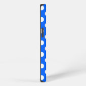 ロイヤルブルーのCase-Mate iPhoneケースに白い水玉 iPhoneケース (右側面)