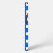 ロイヤルブルーのCase-Mate iPhoneケースに白い水玉 iPhoneケース (左側面)