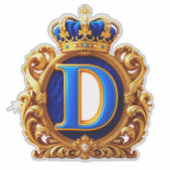 ロイヤルブルーのDのモノグラム シール (正面)