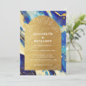 ロイヤルブルーゴールドアーチ結婚式写真セーブザデート セーブザデート (スタンド正面)