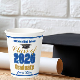 ロイヤルブルーゴールド クラスオブ2026 卒業パーティー 紙コップ