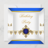 ロイヤルブルーサファイア 宝石 ジュエリー ゴールド 誕生日 2 招待状 (正面)