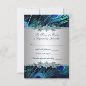 ロイヤルブルーシルバーピーコック 結婚式 RSVP (裏面)