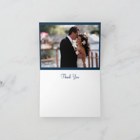 ロイヤルブルーダイヤモンド/ハートの結婚式お礼カード サンキューカード (内部)