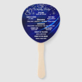 ロイヤルブルーダイヤモンド＆ハート ウェディングプログラム扇風機 ハンドファン (裏面)