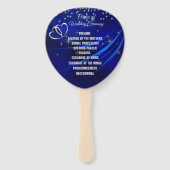 ロイヤルブルーダイヤモンド＆ハート ウェディングプログラム扇風機 ハンドファン (正面)