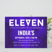 ロイヤルブルーネオン11歳の誕生日 招待状 (スタンド正面)