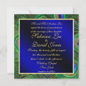 ロイヤルブルーピーコックの結婚式招待状 招待状 (裏面)