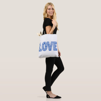 ロイヤルブルーフローラル"LOVE"トートバッグ トートバッグ