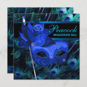 ロイヤルブルーペコの仮面パーティー 招待状 (正面/裏面)