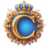 ロイヤルブルーレターCモノグラム シール (正面)