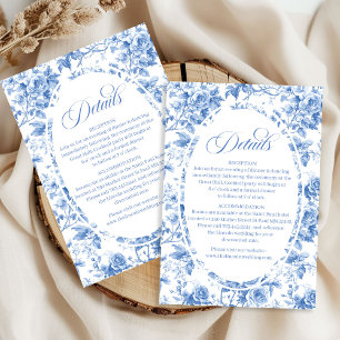 ロイヤルブルーローズの結婚式詳細カード エンクロージャーカード