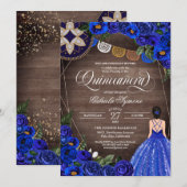 ロイヤルブルーローズチャロカントリーガードンキンセアニエラ 招待状 (正面/裏面)