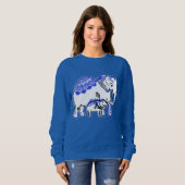 ロイヤルブルー及び不要品の女性のスエットシャツ スウェットシャツ (正面フル)