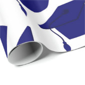 ロイヤルブルー及び白の卒業の包装紙 ラッピングペーパー (ロールコーナー)