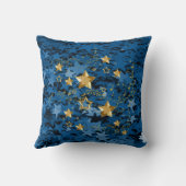 ロイヤルブルー及び金ゴールドの星の正方形の装飾用クッション クッション (裏面)