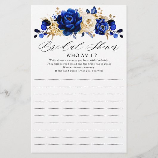 ロイヤルブルー イエロー ゴールド メタリック 私は誰？ ゲーム (正面)