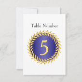 ロイヤルブルー エレガンス モノグラム テーブル ナンバー 招待状 (正面)