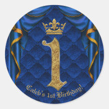 ロイヤルブルー＆ゴールドクラウン 1歳の誕生日パーティー