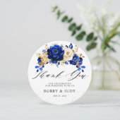 ロイヤルブルー ゴールド ウェディング チャージャープレート インサートカード 招待状 (スタンド正面)