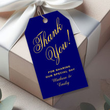 ロイヤルブルー ゴールド サンクス ウェディング フェイバー