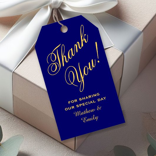 ロイヤルブルー ゴールド サンクス ウェディング フェイバー ギフトタグ