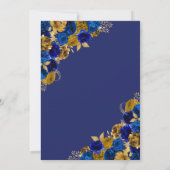 ロイヤルブルー ゴールド バタフライ プリンセス キンセアニエラ 招待状 (裏面)