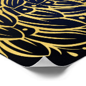 ロイヤルブルー ゴールド ペアック ロータス インド ウェルカム サイン (角)