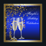 ロイヤルブルー ゴールド レディース ブルー ゴールド 誕生日 招待状<br><div class="desc">エレガントなロイヤルブルーとゴールドの誕生日パーティーの招待状。 この美しいネイビーロイヤルブルーとゴールドのパーティーの招待状は、イベントの詳細、フォントスタイル、フォントサイズと色、文言を追加し始めるために「カスタマイズする!」ボタンを選択することで、簡単にカスタマイズできます。 Zazzleで見つけることができるすべてのステッカー、カードおよび招待状のデザインは、実際の宝石、リボン、浮き彫り、エンボス加工、または追加のパーツまたはピースのない印刷されたグラフィックであることに注意してください。</div>