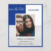 ロイヤルブルー シルバー フォト ウェディング セーブ・ザ・デート (正面)