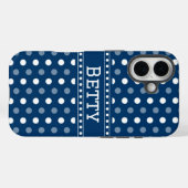 ロイヤルブルー ドット Case-Mate iPhoneケース (裏面 (横))