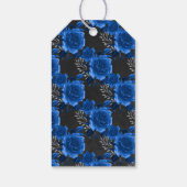 ロイヤルブルー、ブラック、シルバーの花 ギフトタグ (裏面)