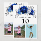 ロイヤルブルー ホワイト シルバー メタリック テーブル ナンバー カード (正面/裏面)