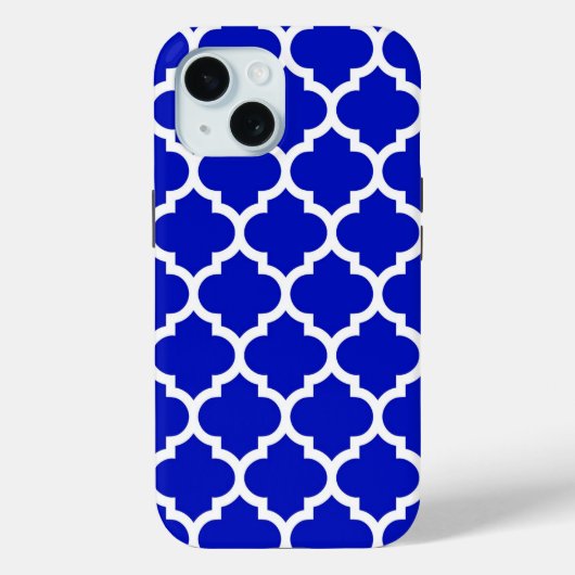 ロイヤルブルー ホワイト モロッコ 四つ葉模様 パターン #5 Case-Mate iPhoneケース (裏面)