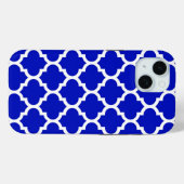ロイヤルブルー ホワイト モロッコ 四つ葉模様 パターン #5 Case-Mate iPhoneケース (裏面 (横))