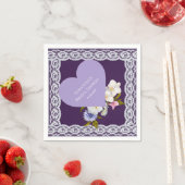 ロイヤルプラムとレースのブライダルシャワー スタンダードカクテルナプキン (インサイチュ)