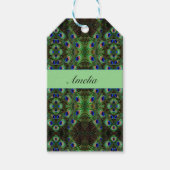 ロイヤルプラムジ - 豪華なクジャクの羽根模様 ギフトタグ (正面)