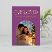 ロイヤルプラム ラックス クリスマス ベイビー 誕生発表 箔シーズンカード (立ち正面)