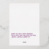 ロイヤルプラム ラックス クリスマス ベイビー 誕生発表 箔シーズンカード (裏面)