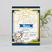 ロイヤルプリンスの誕生日ホイル招待状 箔招待状 (立ち正面)