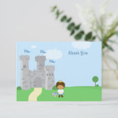 ロイヤルプリンスチャーミングの男の子の誕生日お礼カード 招待状 (スタンド正面)