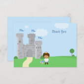 ロイヤルプリンスチャーミングの男の子の誕生日お礼カード 招待状 (正面/裏面)