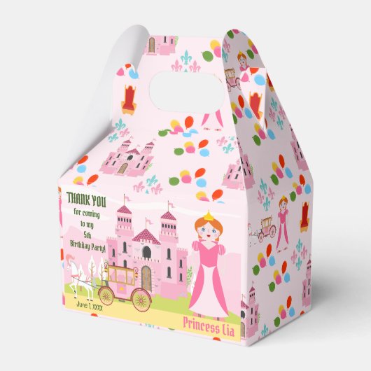 ロイヤルプリンセスの誕生日パーティー フェイバーボックス (正面サイド)