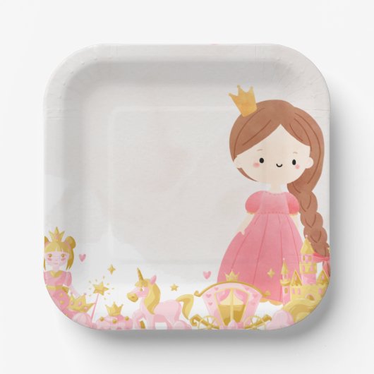 ロイヤルプリンセスの誕生日パーティー ペーパープレート (正面)