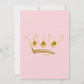 ロイヤルプリンセスピンク 女の子のベビーシャワー 招待状 (裏面)